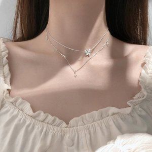 Jewelry | New 925 Sterling Silver Butterfly Cross Necklace | Poshmark